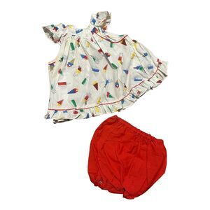 Cradle Togs Vintage Baby Girl Top & BloomersSummer‎ Ice Cream Popsicles 3-6 MOS